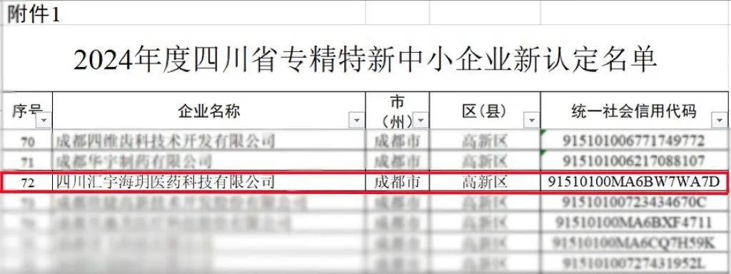 喜讯！汇宇海玥获批成为四川省专精特新中小企业